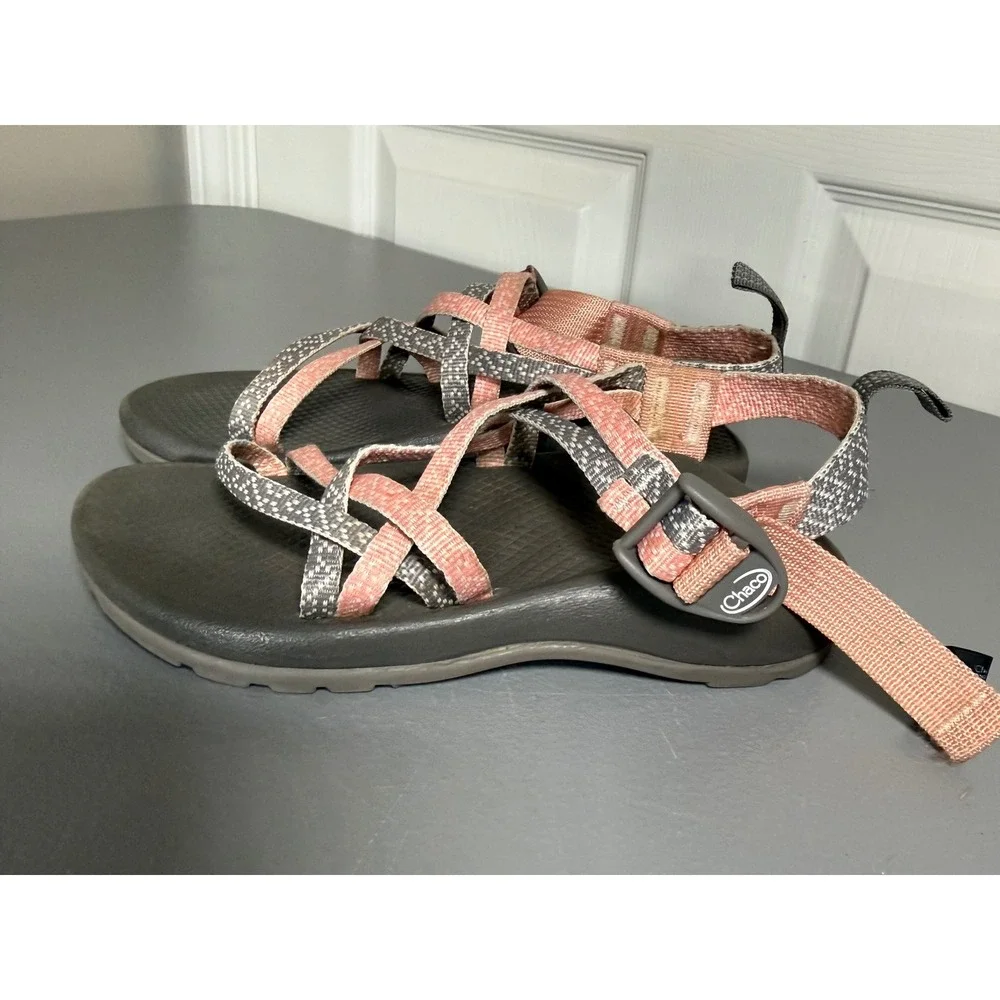 Chaco Kids Z1 Ecotread Sandals Coral Pink Grey Size 2 J180265 Hiking Water Shoes